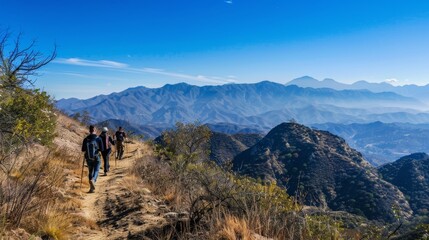 Obraz premium Hiking in Mountain Range