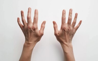 Human Hands Against White Background