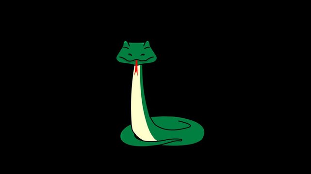 Animated Green Snake