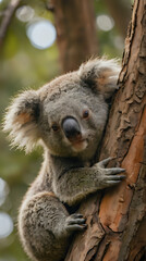 Naklejka premium a koala bear that is sitting on a tree