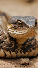 Fototapeta premium a snake that is laying down on the ground