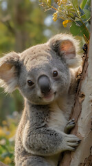 Fototapeta premium a koala bear that is sitting on a tree