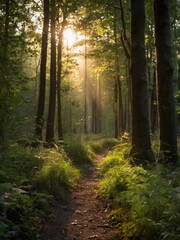Fototapeta premium a forest where quails walk