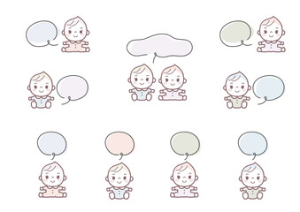 赤ちゃん　くすみカラーの吹き出し