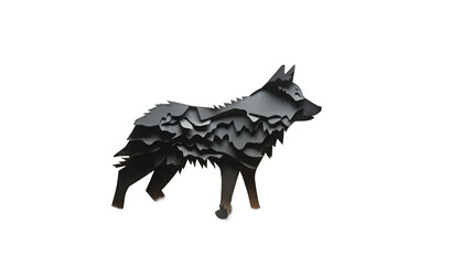 Fototapeta premium hand drawn wolf head silhouette