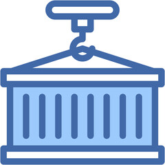 Vector Icon Container, Cargo, Storage Box, Hook, Crane, Harbor