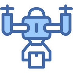 Vector Icon Drone Delivery, Smart Drone, Logistics, Package, Shipping And Delivery