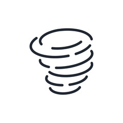 Tornado and hurricane editable stroke outline icon isolated on white background flat vector illustration. Pixel perfect. 64 x 64.