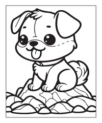 Fototapeta premium cute vector puppy coloring page ai generative