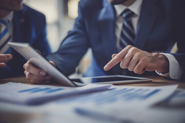 Two business men communicating in the office