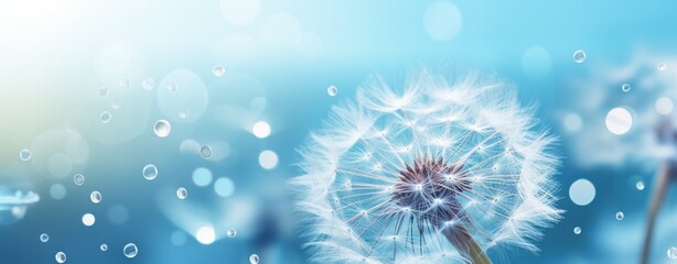 dandelion on a blurred background. place for text. natural background. aerial picture.