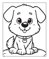 Obraz premium cute vector puppy coloring page ai generative