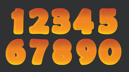 Orange Bold numbers font 