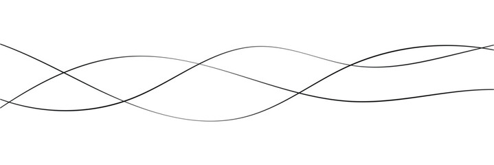 Thin line wavy abstract vector background. Curve wave seamless pattern. Line art striped graphic template. Vector illustration on white background in eps 10.