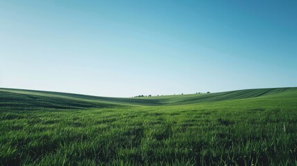 Obraz premium Landscape of a Grassland with Clear Sky