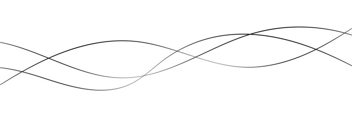 Thin line wavy abstract vector background. Curve wave seamless pattern. Line art striped graphic template. Vector illustration on white background in eps 10.