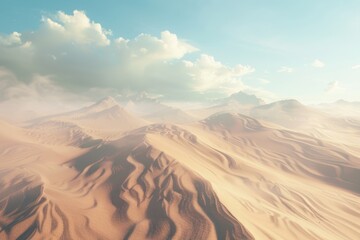 Fototapeta premium Desert Landscape Under a Hazy Sky