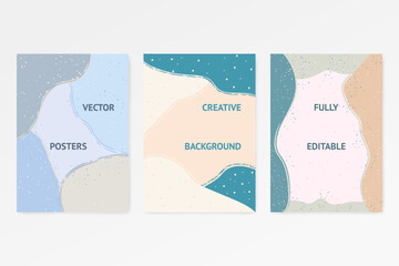 Wavy backgrounds set. Abstract fluid, design with texture in blue, marine colors. Vector illustration.