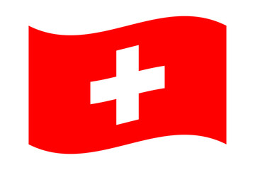 Obraz premium Vector illustration of wavy Switzerland flag on transparent background