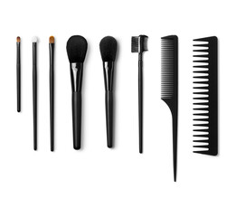 set of mascara brushes and comb