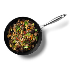 frying pan with vegetables