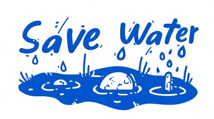 Naklejka premium Vibrant Water Conservation Poster with Droplet and Dry Landscape