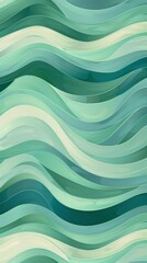 Fototapeta premium Abstract Watercolor Green Wave Pattern Wallpaper