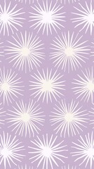 White Sunburst Pattern on a Lavender Background Wallpaper