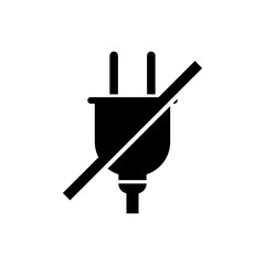 Unplug Icon. Disconnect, No Electricity Power. 