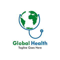 Global health design logo template illustration