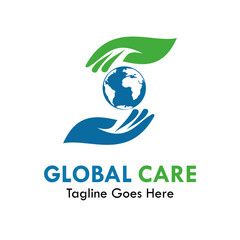 Global care design logo template illustration