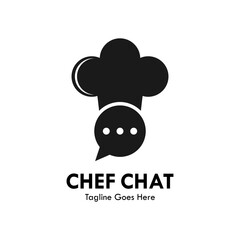 Chef chat design logo template illustration