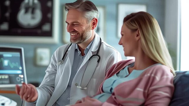 Expectant Mother Meeting Her Obgyn in Clinic