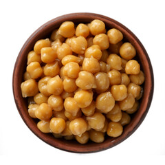 boiled chickpeas in a bowl, close-up, top view