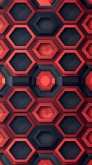 Red And Black Hexagon Pattern Wallpaper