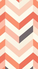 Fototapeta premium Abstract Geometric Pattern With Chevron Stripes in Coral, Pink, White, and Gray Colors