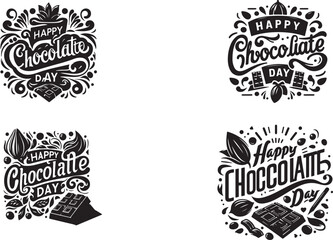 Obraz premium Chocolate day T-shirt design silhouette Vector illustration