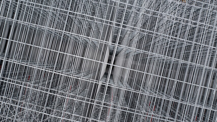 Aerial view scaffolding building construction, Scaffolding at construction site, Business investment Scaffolding pipe construction site with scaffold building strength scaffold on construction site.