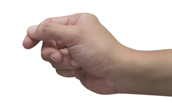 Man hand holding something like a blank card in fingers