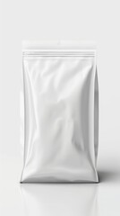 White Packaging Bag on White Background for Realistic Presentation of Products, Isolated White Screen for Versatile Usage