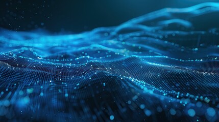 Abstract Blue Digital Wave