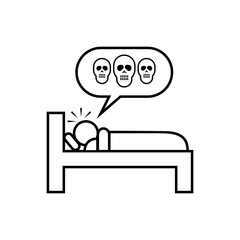 Nightmare Icon. Bad Dream Symbol. 