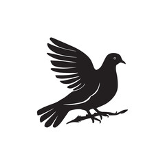 A vector Silhouette Dove Bird