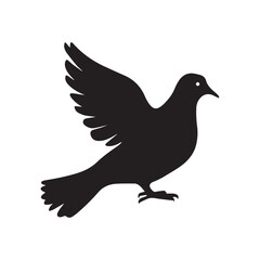 A vector Silhouette Dove Bird