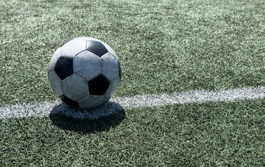 Football with the ground line