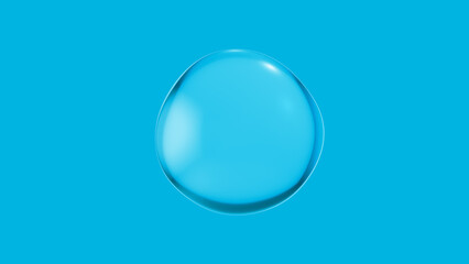 Water bubble on blue backdrop