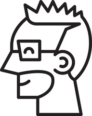 Beard Man Head Avatar Icon
