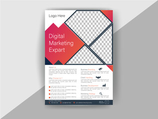 A4 Flyer template layout design. business flyer, brochure, magazine or flier mockup in bright colors. perfect for creative professional business. vector template