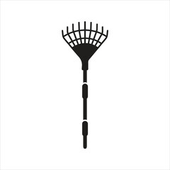 Rake icon. Leaf rake icon