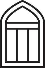 Arch Window Icon Line Art